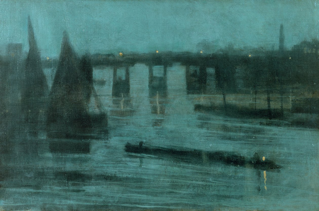 Nocturne, Old Battersea Bridge, 1885 av Walter Greaves
