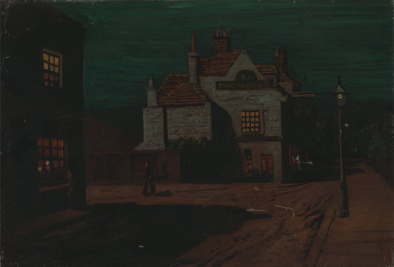 The Black Lion, Chelsea by Night av Walter Greaves