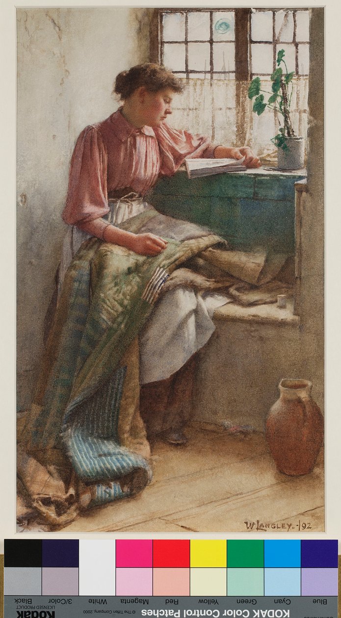 Idle Moments, 1892 (wc på papir) av Walter Langley