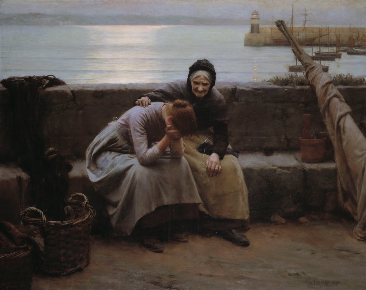 Aldri morgen gikk på kvelden, men noe hjerte knuste av Walter Langley