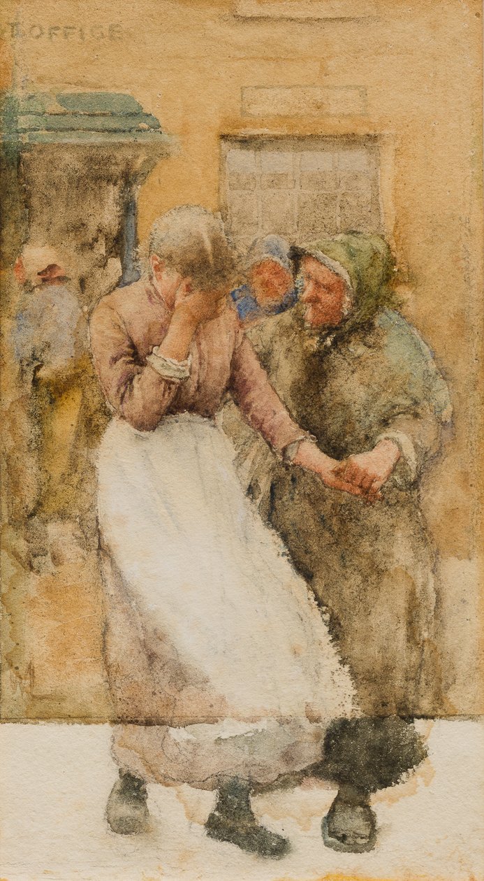 Studie for blant de savnede, ca. 1894 (wc på papir) av Walter Langley