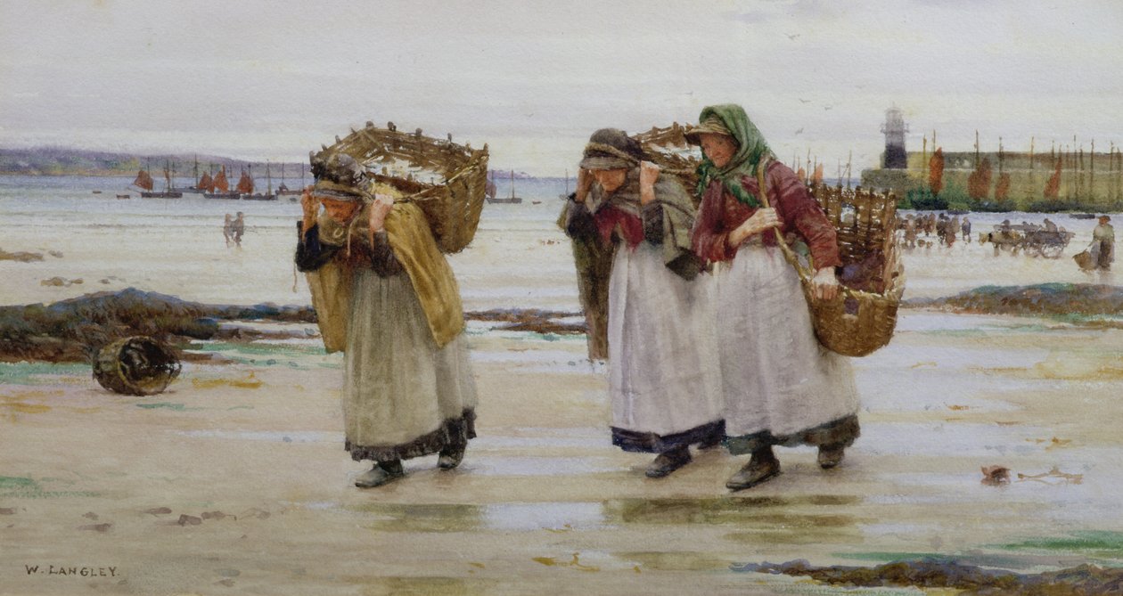 The Breadwinners, eller Newlyn Fishwives (wc) av Walter Langley