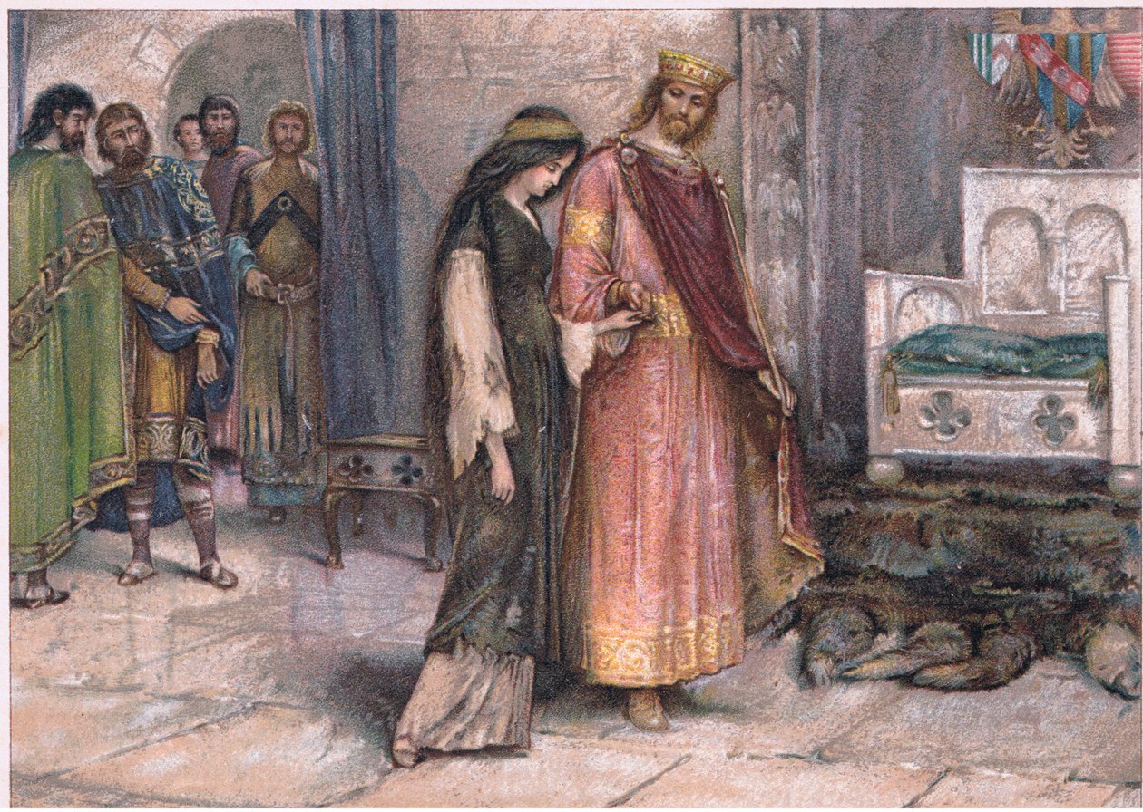 King Cophetha and the tigger maid, illustrasjon fra Tennyson Pictures utgitt av E P Dutton & Co, ca. 1900 av Walter Paget