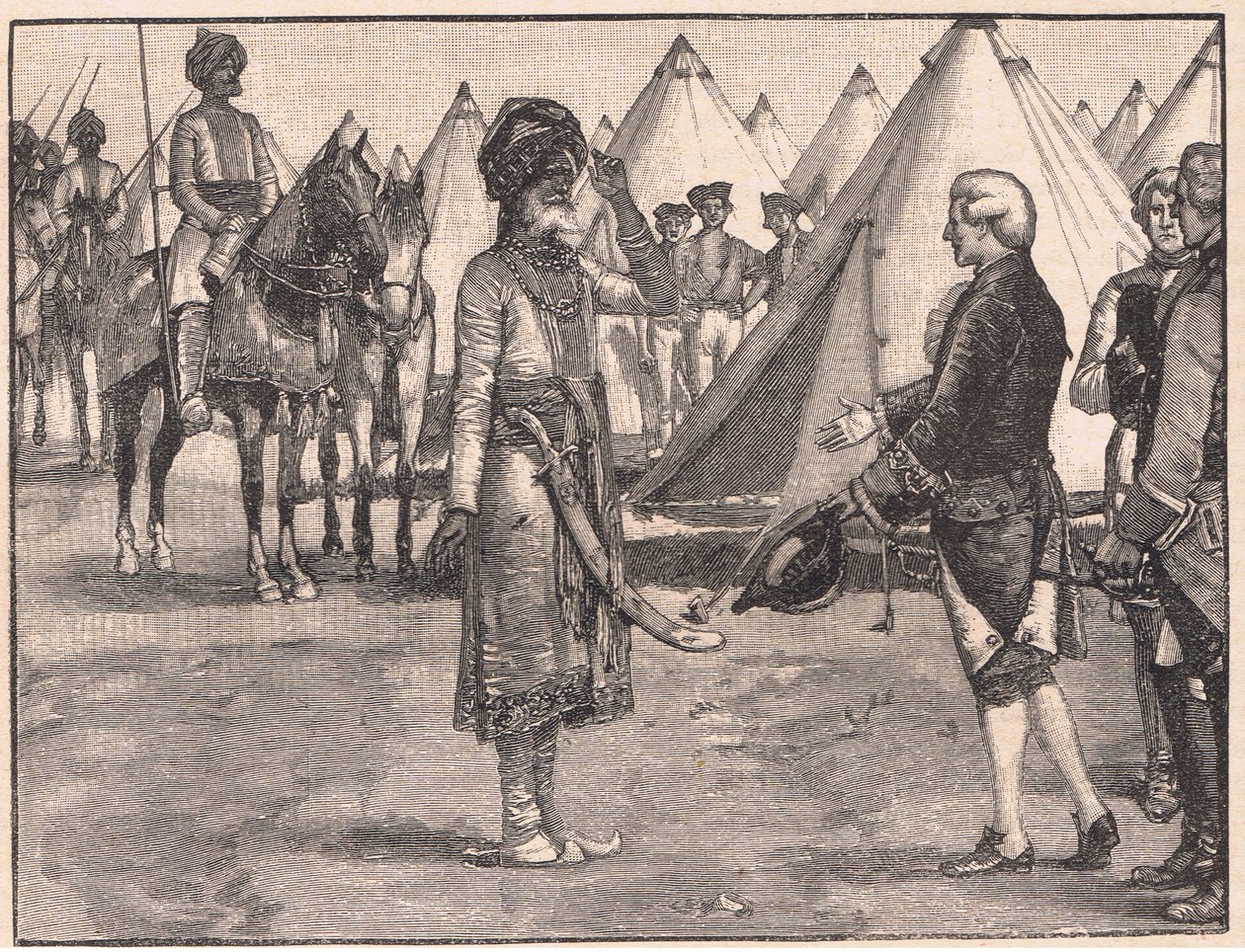 Den store mogulen gikk inn i den engelske leiren 1765 e.Kr av Walter Paget