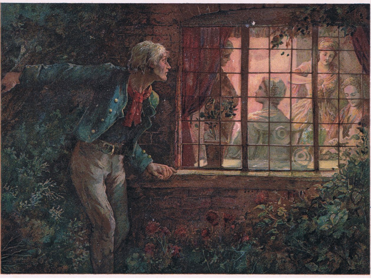 Return of Enoch Arden, illustrasjon fra Tennyson Pictures utgitt av E P Dutton & Co, ca. 1900 av Walter Paget