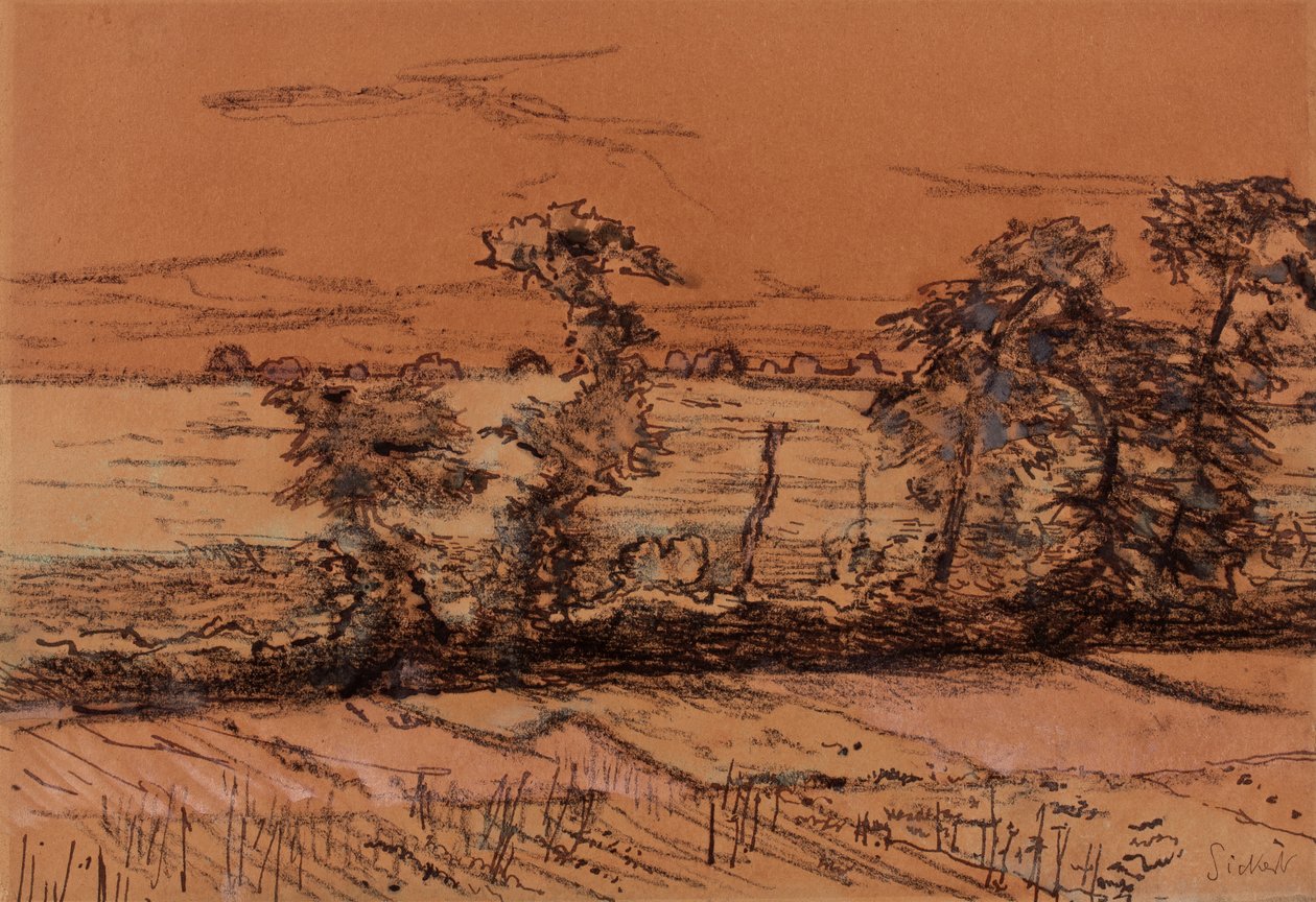 Chagford, Devon, 1916 (blekk, wc og gouache på papir) av Walter Richard Sickert