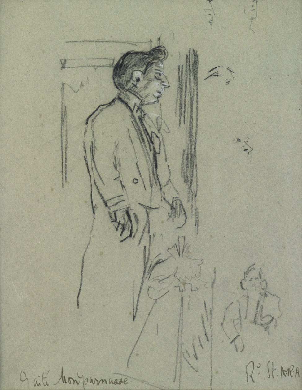 Le Théâtre de la Gaité (blyant med hvitt kritt på papir) av Walter Richard Sickert