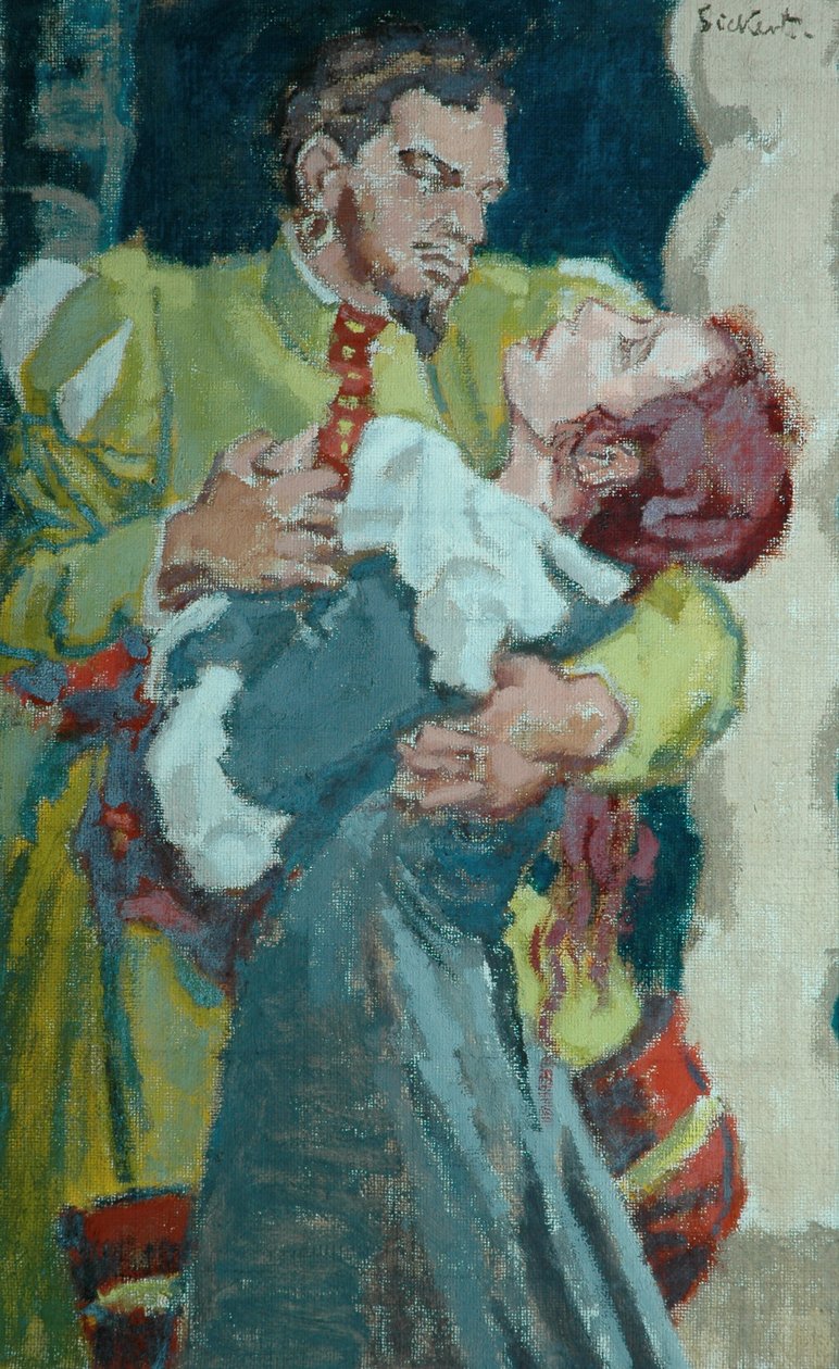 Leslie Banks som Petruchio og Edith Evans som Katherine i 'The Taming of the Shrew', ca. 1937 (olje på grovt lerret) av Walter Richard Sickert