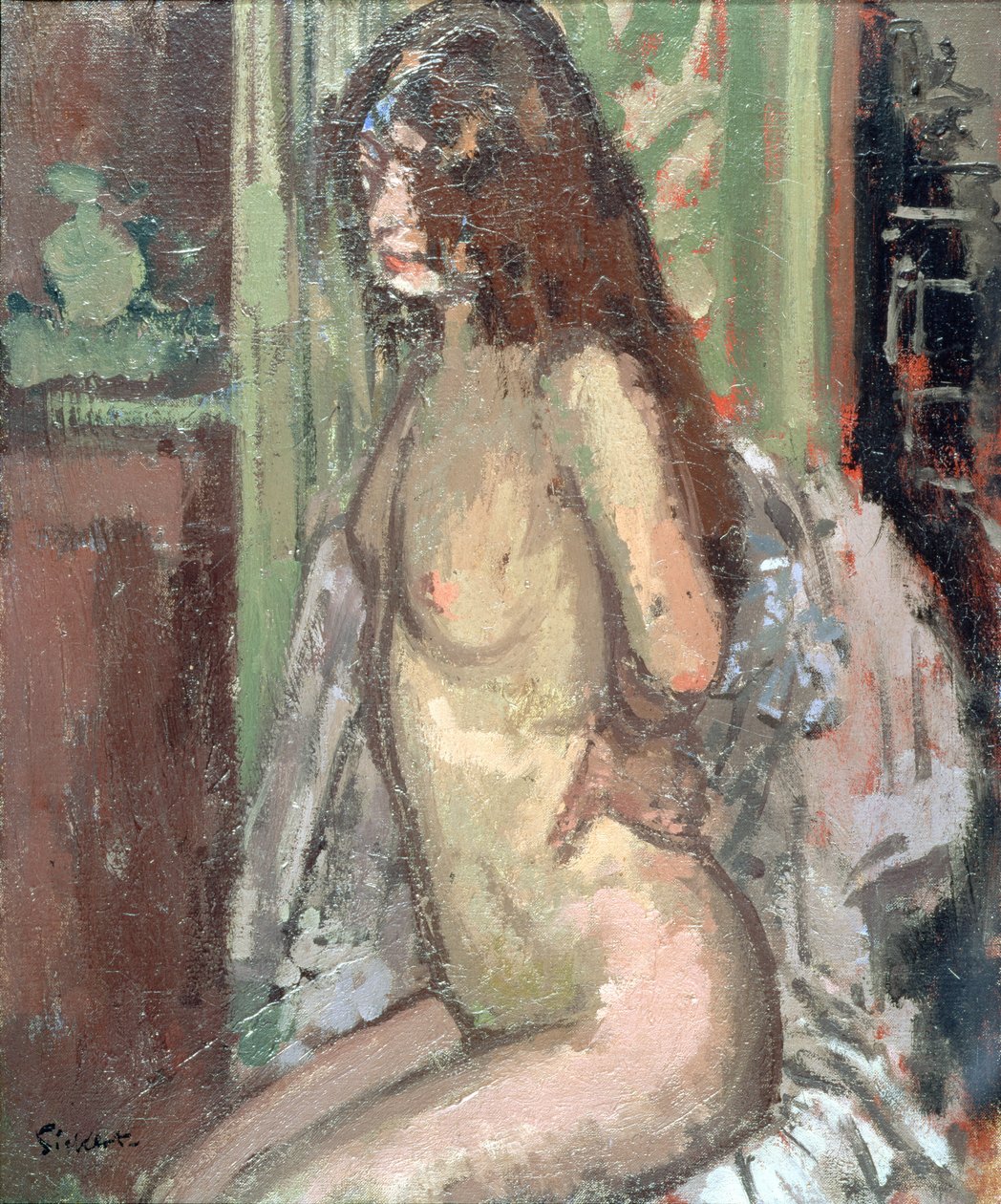Sittende naken, Paris, 1906 av Walter Richard Sickert