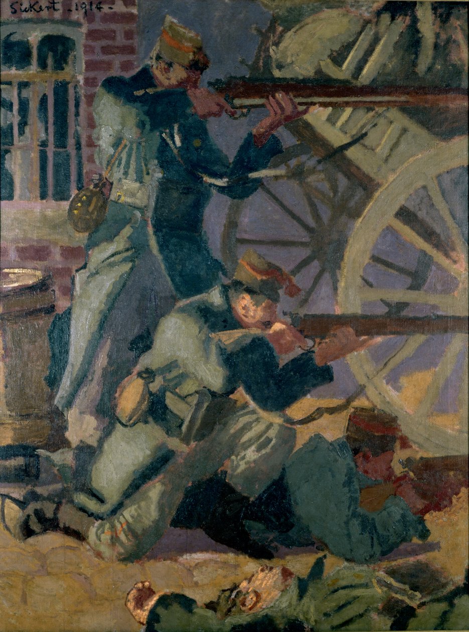 Soldater til kong Albert den klare, 1914 av Walter Richard Sickert