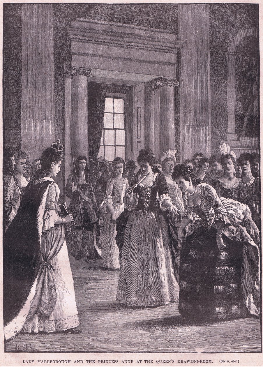 Lady Marlborough og prinsesse Anne i dronningens salong 1692 e.Kr av Walter Stanley Paget