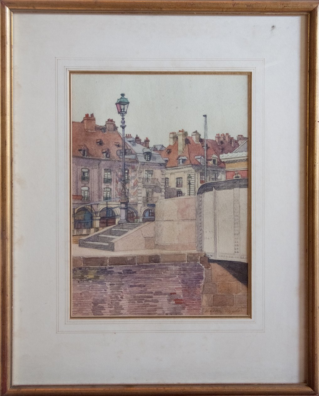 Quai Duquesne, Dieppe (penn og blekk med wc på papir) av Walter Taylor