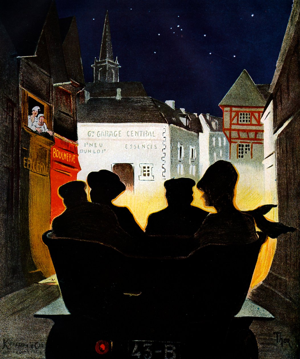 Bil om natten, 1902 av Walter Thor