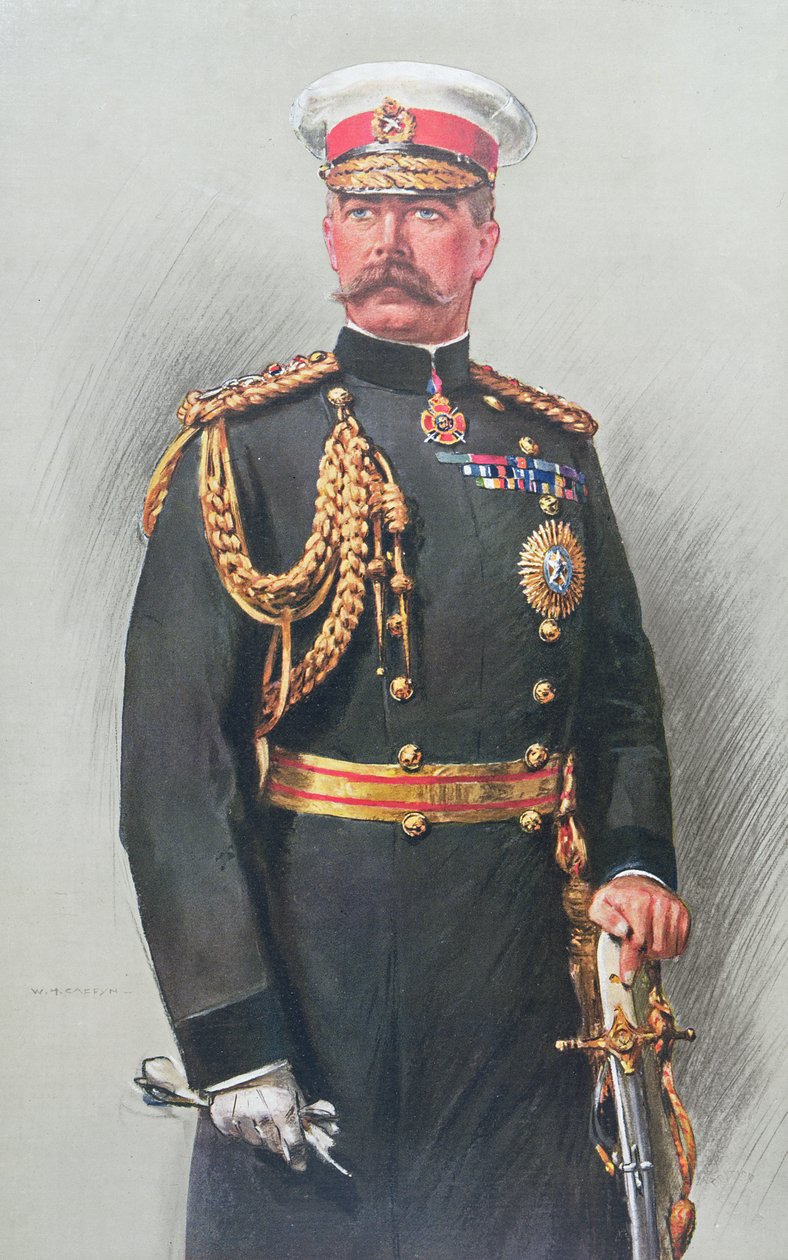 Viscount Kitchener av Khartoum (fargegravering) av Walter Wallor Caffyn
