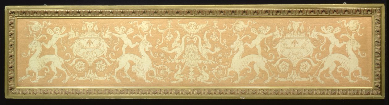 Renaissance Revival Frieze of Putti and Mythical Beasts, 1897 (ulltråder på lin) av Walter Crane