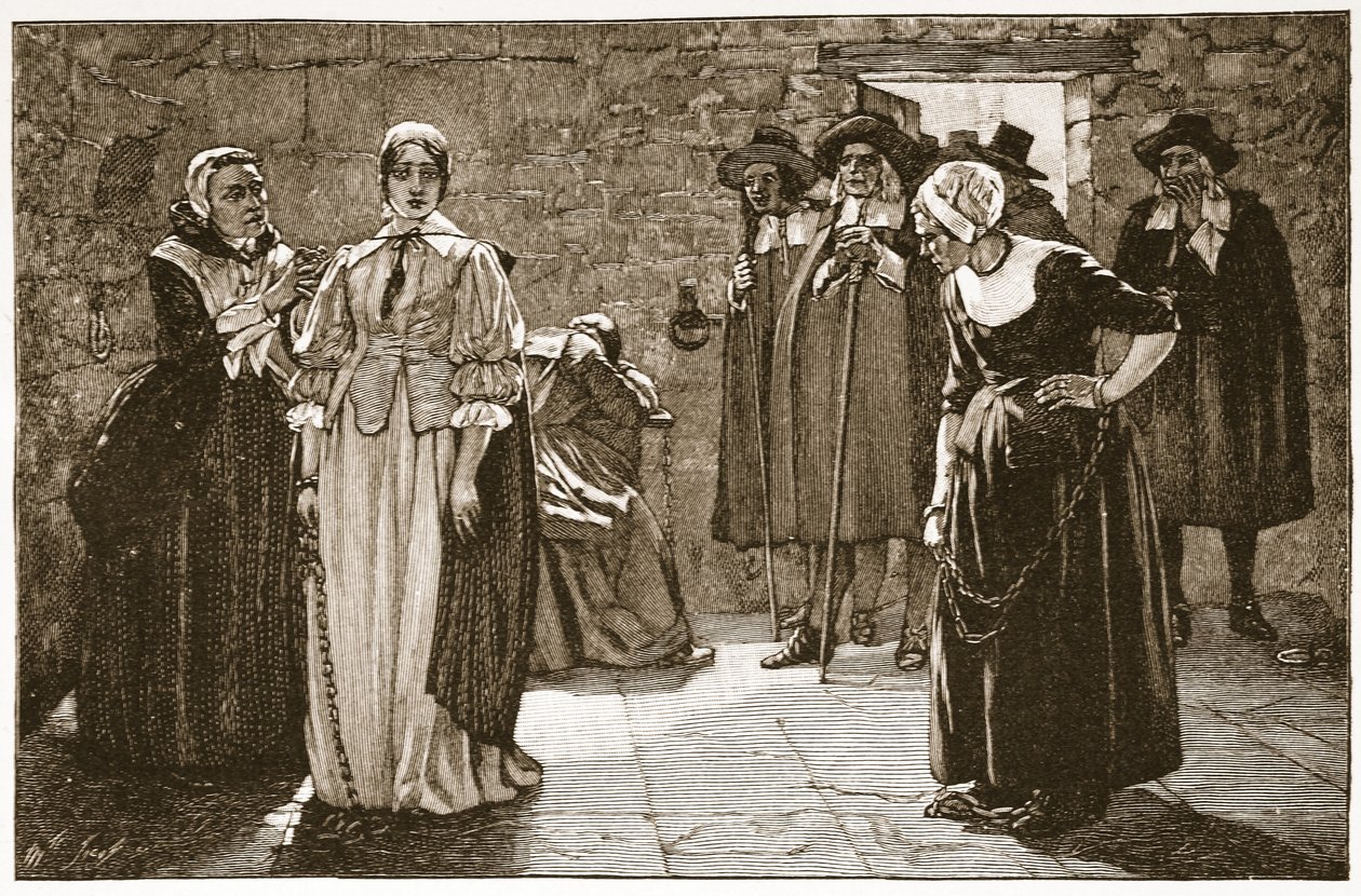 The Sorceresses, en hendelse fra puritansk tid, illustrasjon fra 