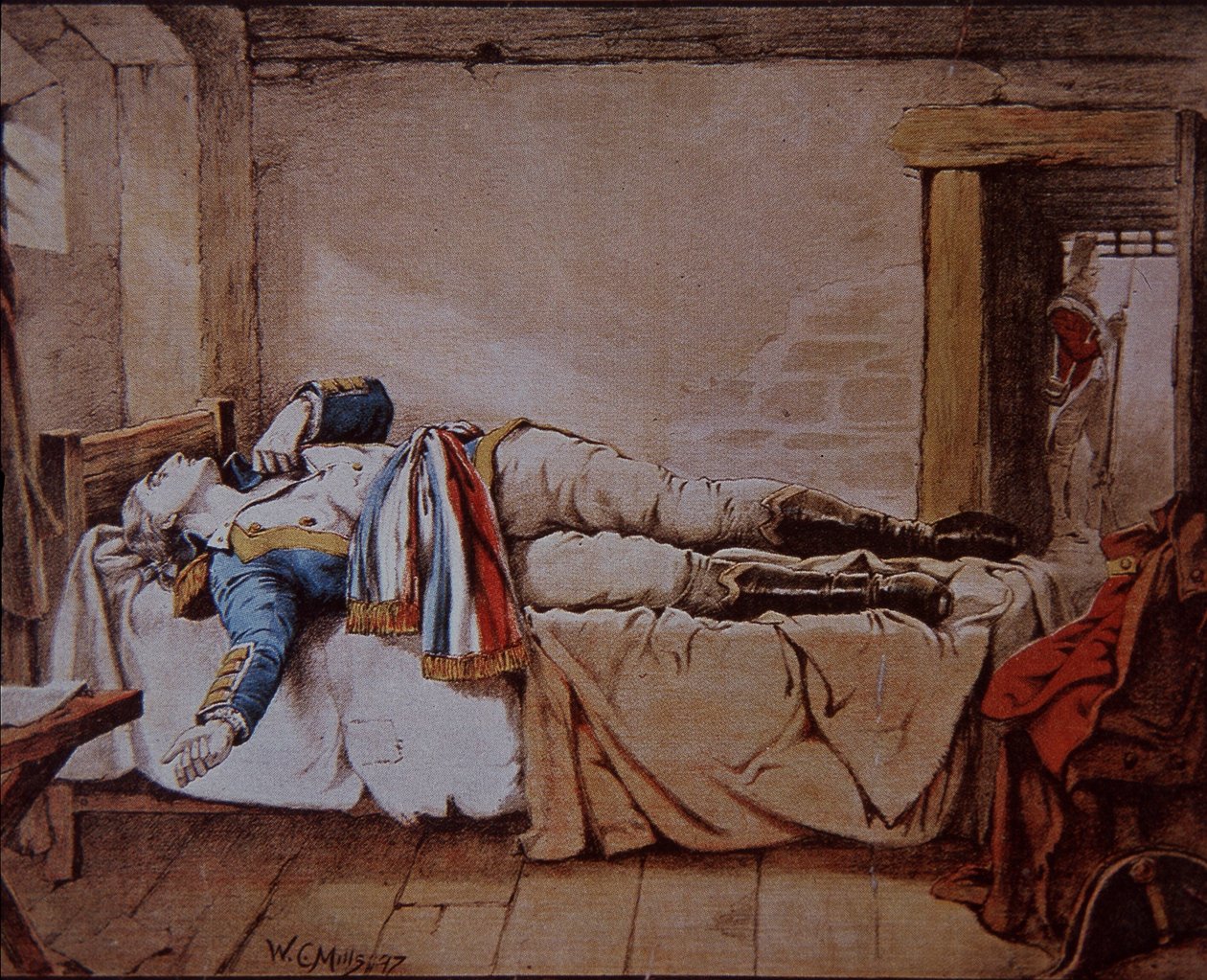 Theobald Wolfe Tone, grunnleggermedlem av Society of United Irishmen, begår selvmord, i stedet for å bli hengt av britene for sin del i en anslått fransk invasjon av Irland i 1798 av Walter Charles Mills