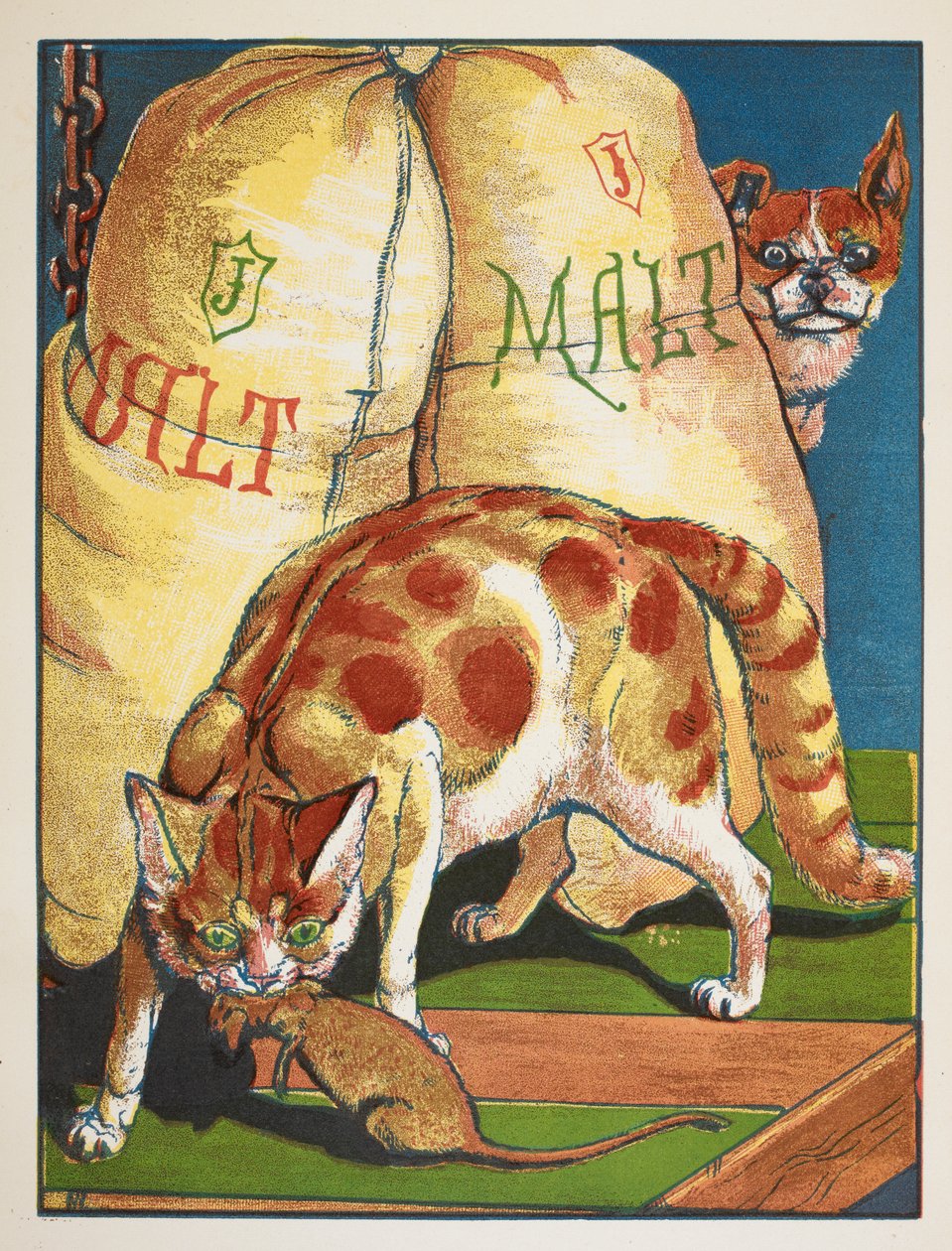 En katt som dreper en rotte av Walter Crane