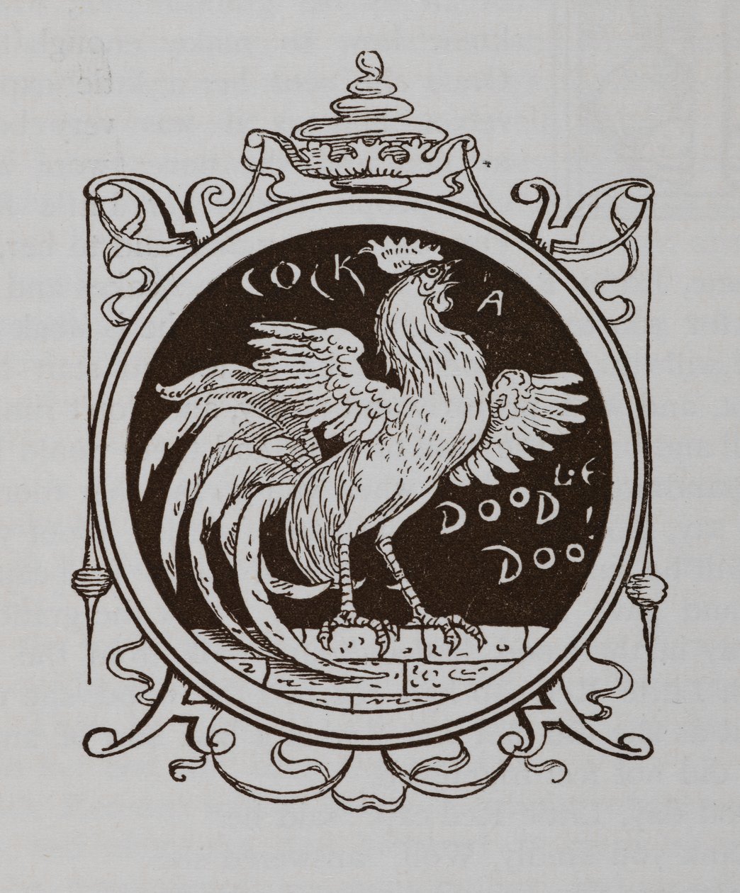En hane som galer. av Walter Crane