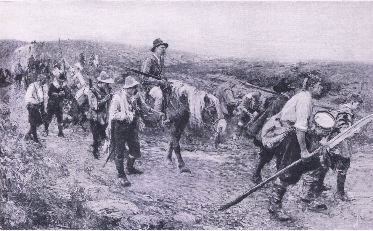 Etter Sedgemoor, illustrasjon fra British Battles on Land and Sea, 1915 av Walter Crane