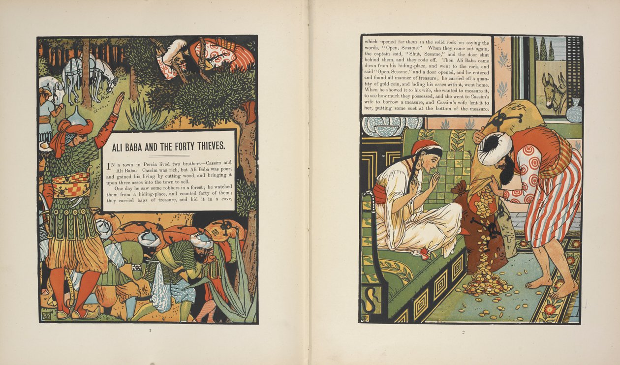 Ali Baba og de førti tyvene. av Walter Crane