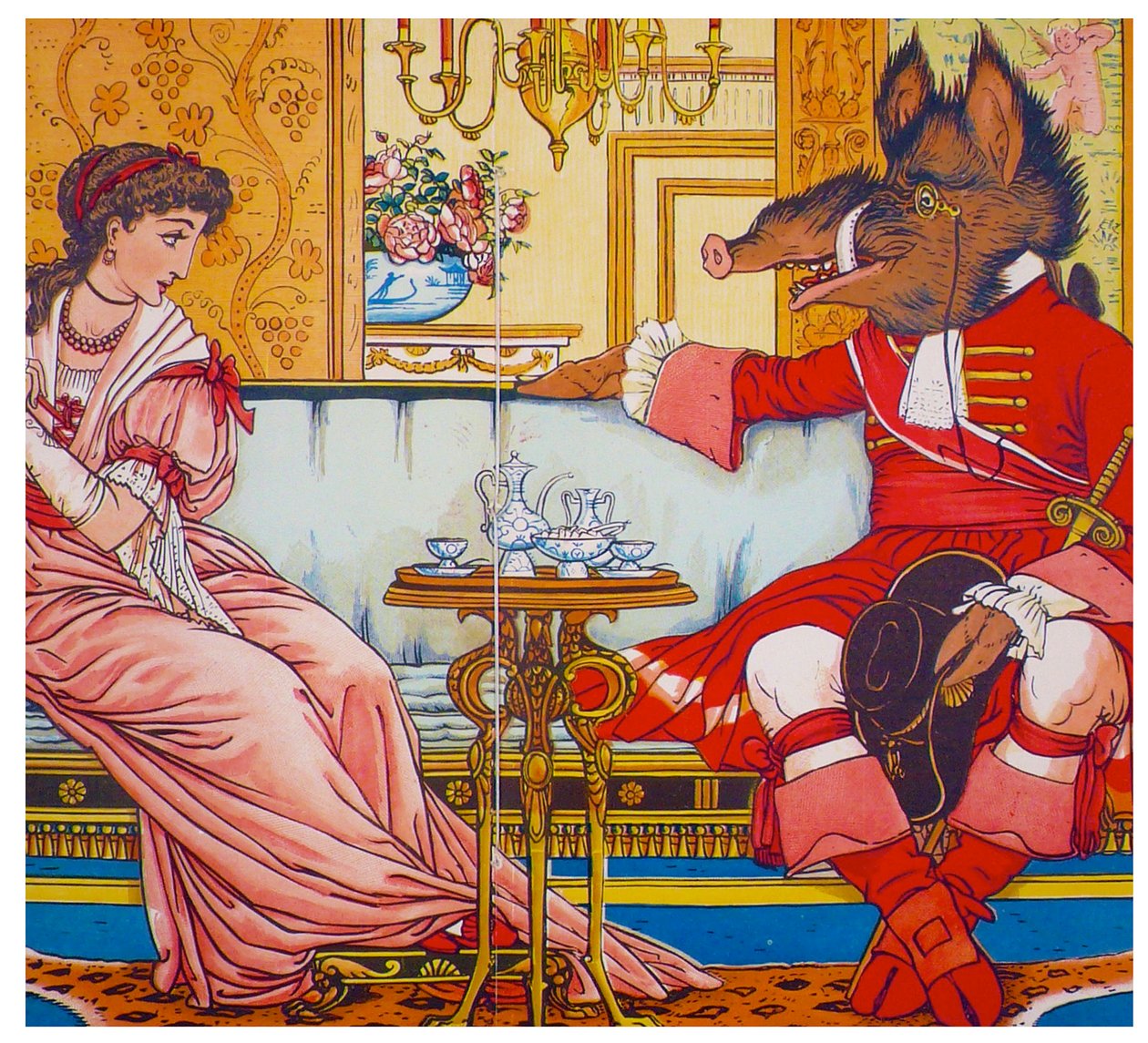 Skjønnheten og udyret, 1874 av Walter Crane