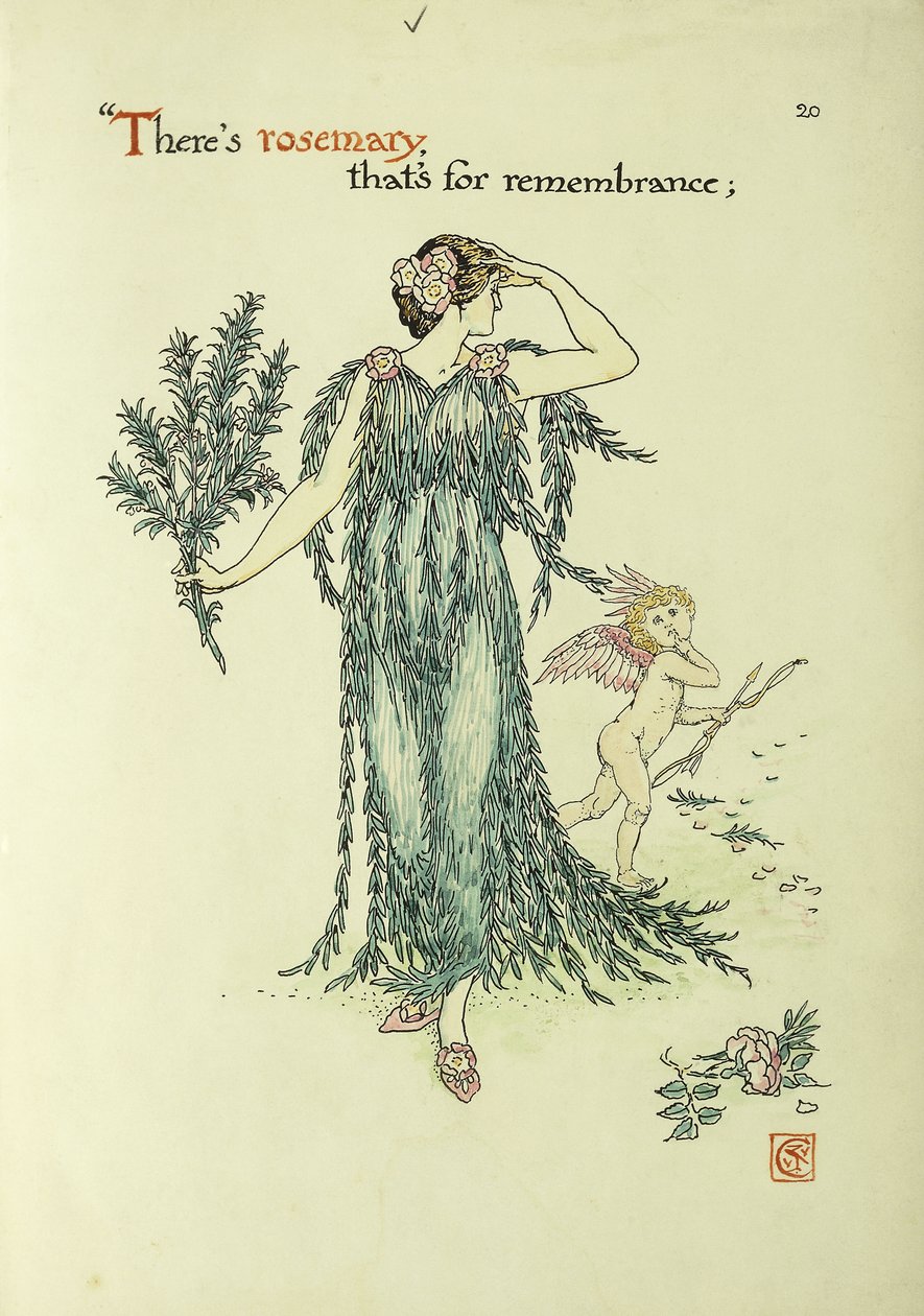 Blomster fra Shakespeares hage: Rosemary, 1906 av Walter Crane