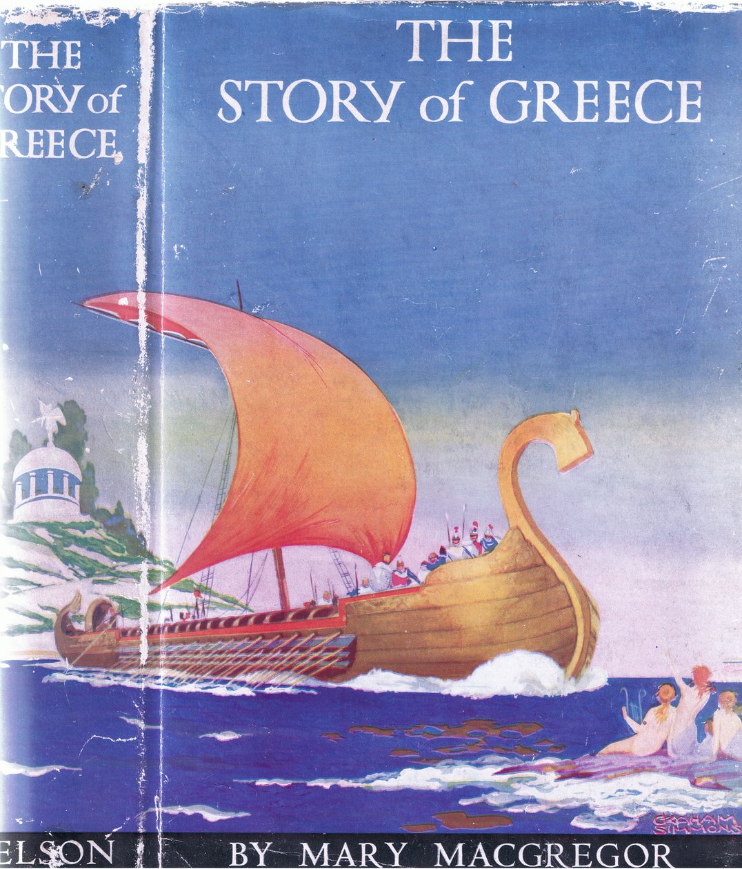Forsidedesign, illustrasjon fra The Story of Greece, 1930-tallet av Walter Crane
