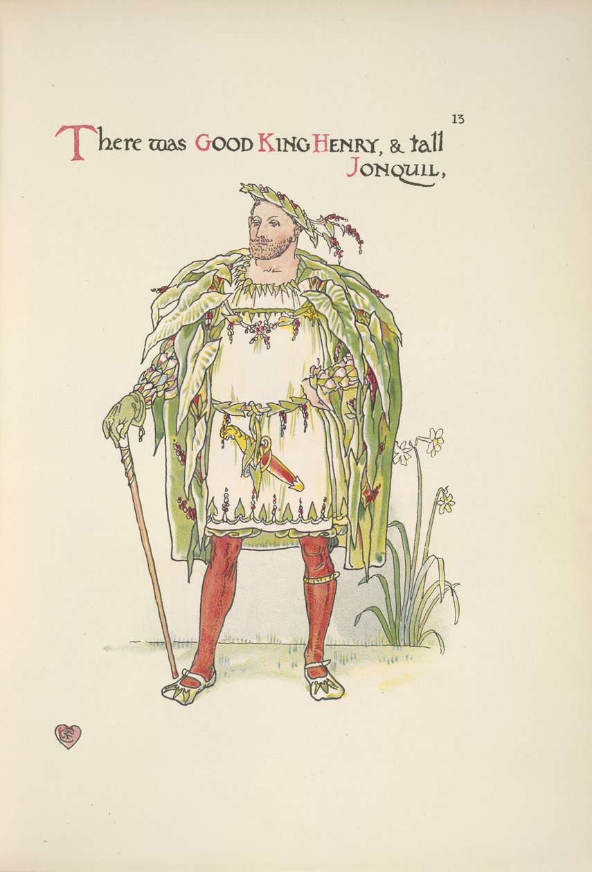 Gode kong Henry. En mann kledd som Henry VIII av Walter Crane