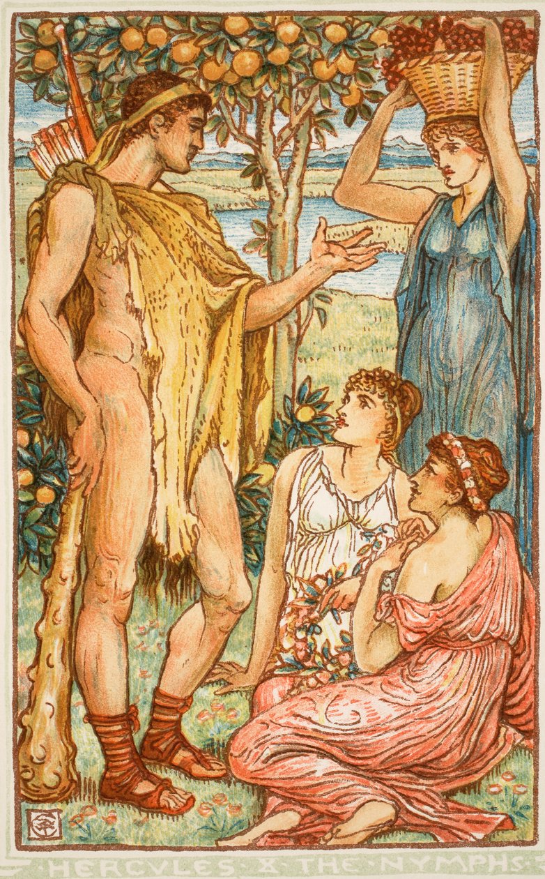 Hercules and the nymphs, illustrasjon fra 