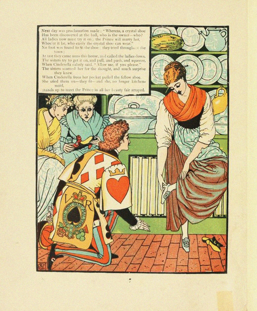 Illustrasjon for Fairy Tale Askepott av Walter Crane