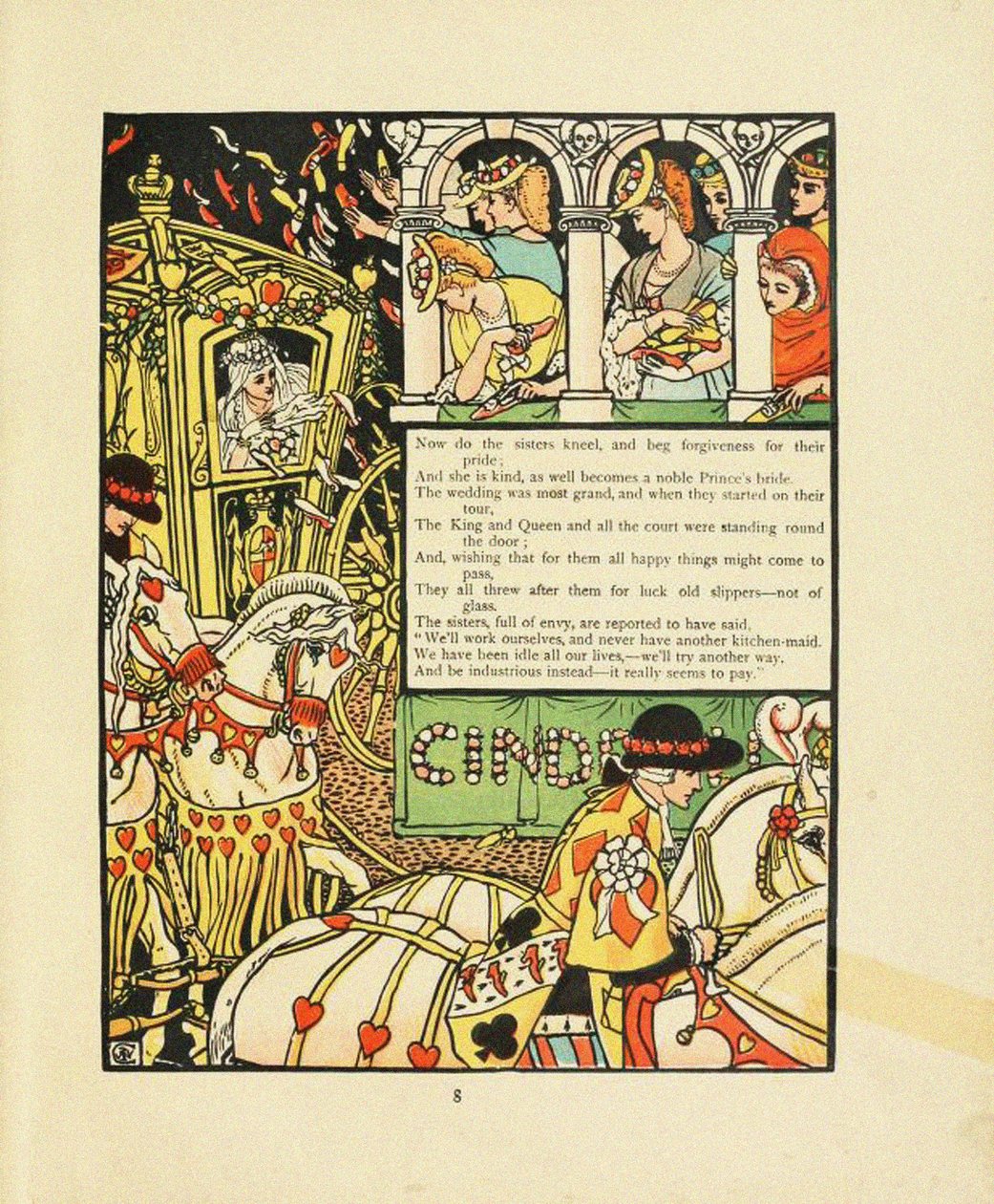Illustrasjon for Fairy Tale Askepott av Walter Crane