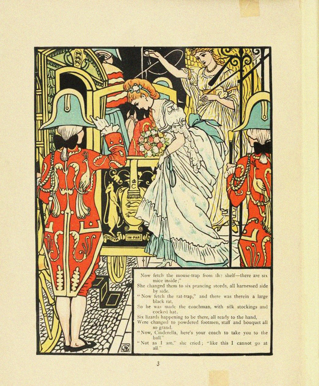 Illustrasjon for Fairy Tale Askepott av Walter Crane