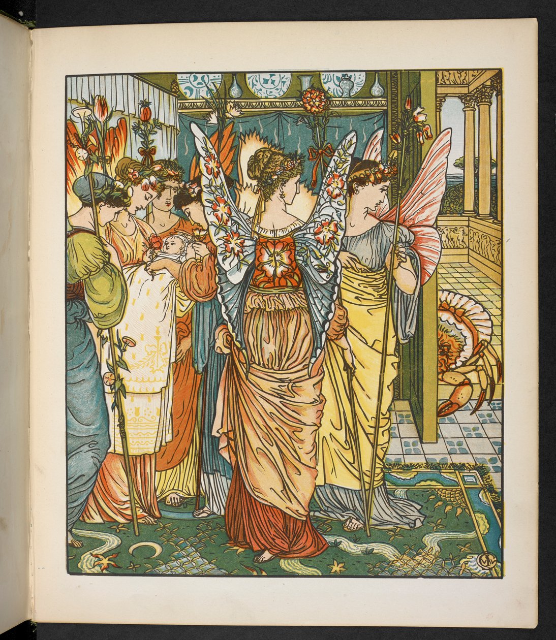Illustrasjon for Hinden i skogen. av Walter Crane