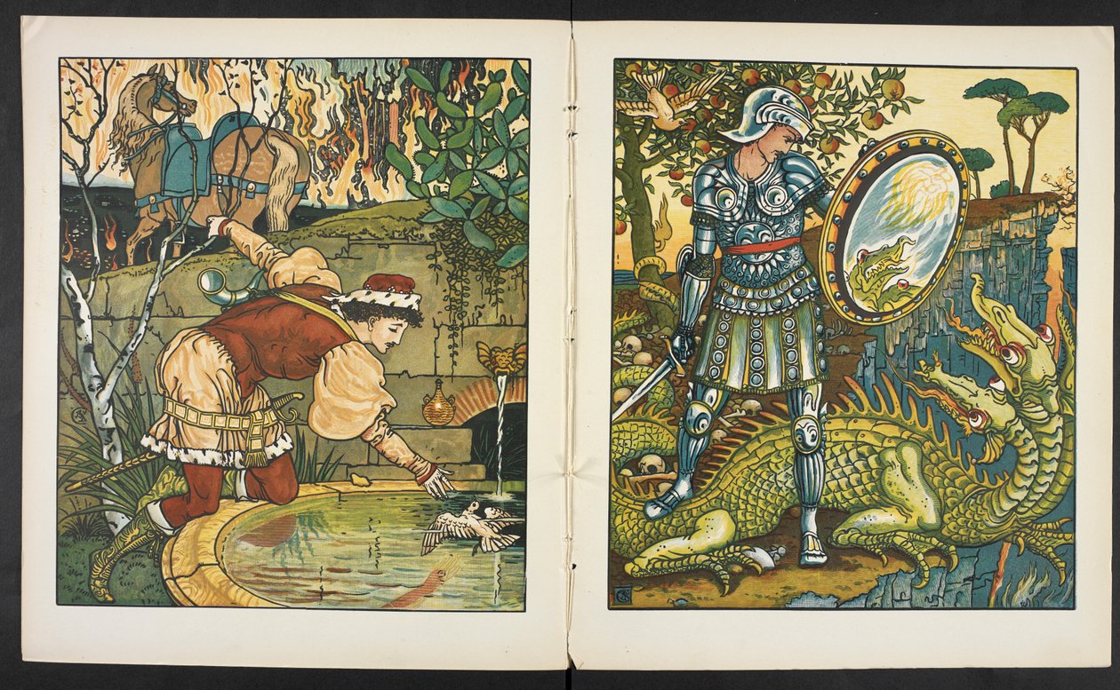 Illustrasjon til historien, prinsesse Belle étoile. av Walter Crane