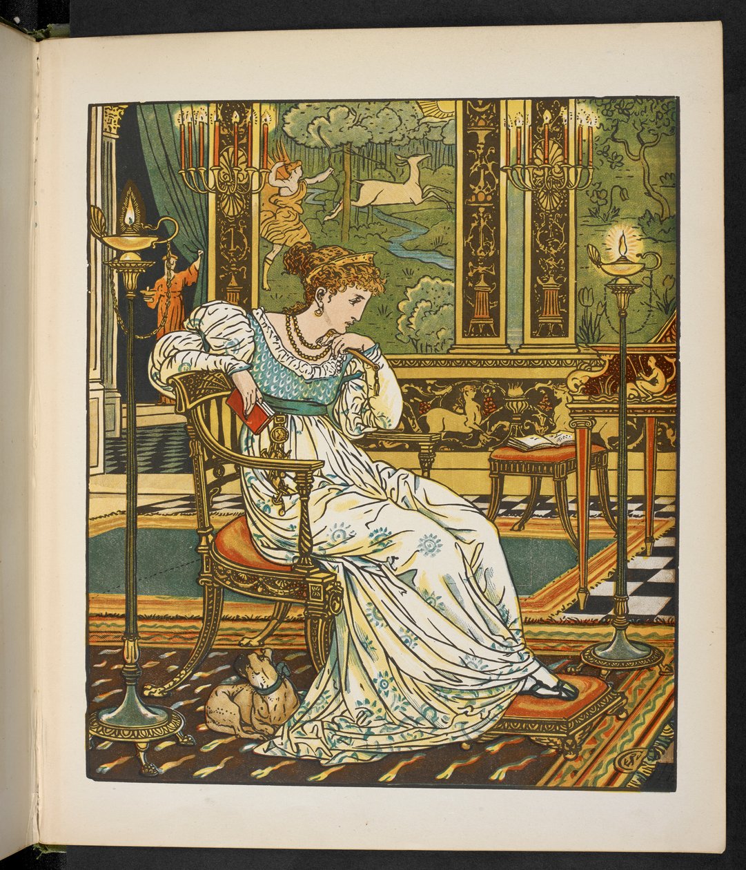 Illustrasjon til historien, Hinden i skogen. av Walter Crane