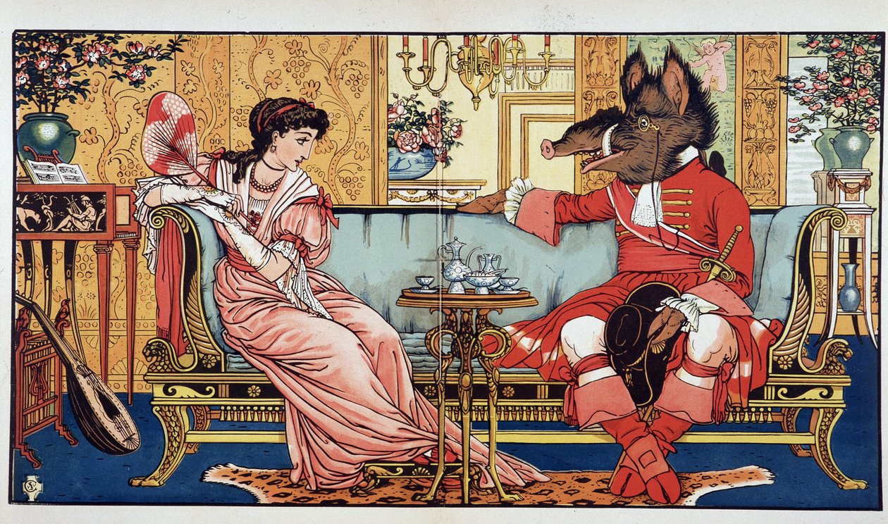Skjønnheten og udyret - syk. av Walter Crane av Walter Crane