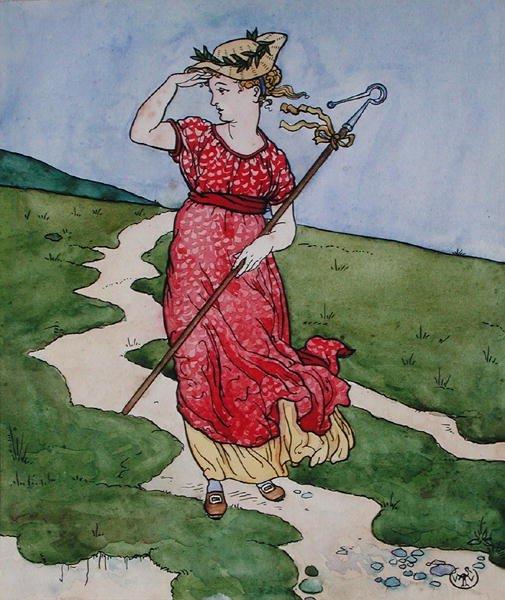 Little Bo-Peep (kroppsfarge på papir) av Walter Crane