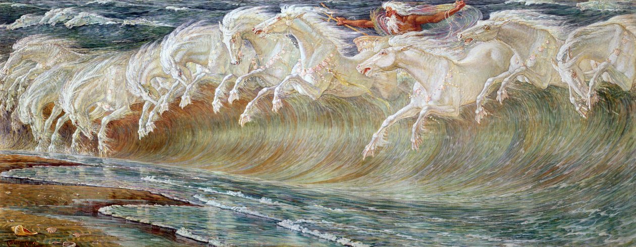 Neptuns hester, 1892 av Walter Crane