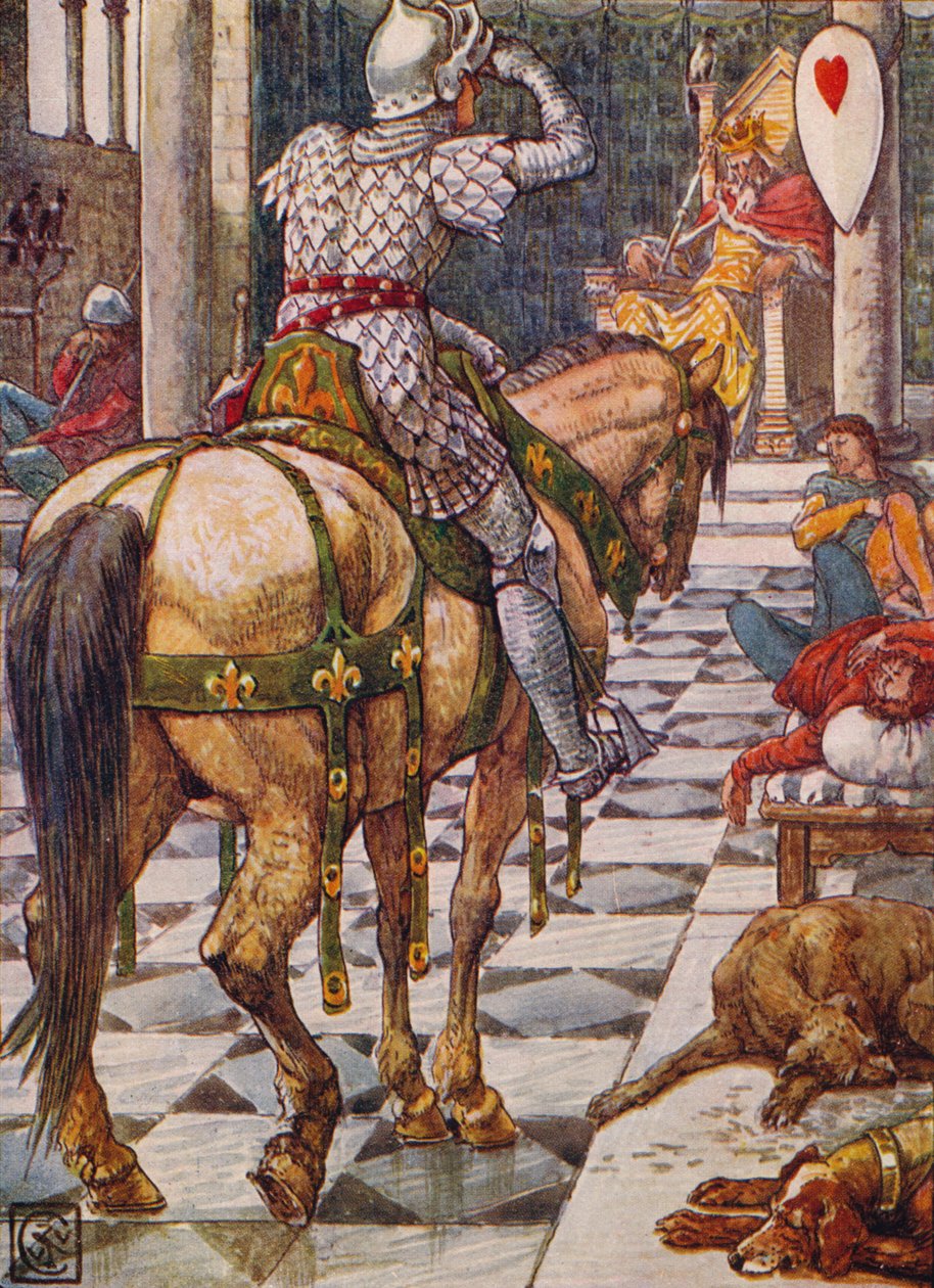 Percival får det bankende hjertets skjold, 1911. av Walter Crane