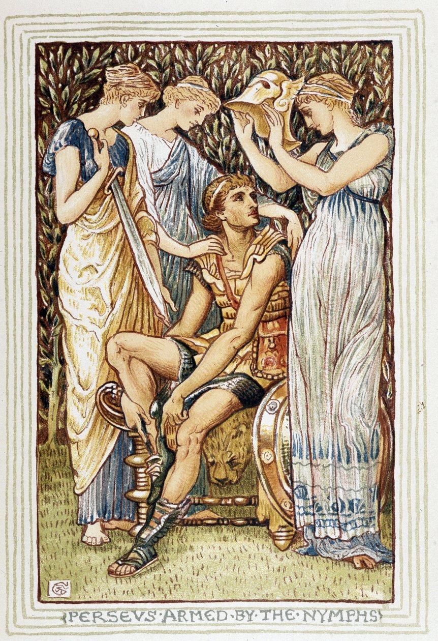 Persee Weapon av Nymphs - i "" En vidunderbok for jenter og gutter"" av Walter Crane (1845-1915) av Walter Crane