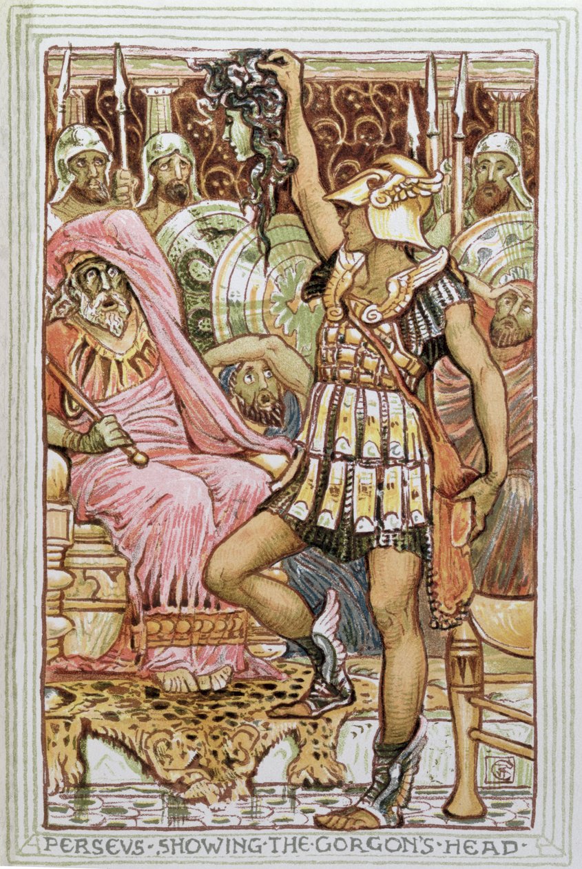 Perseus viser Gorgonens hode, illustrasjon for 