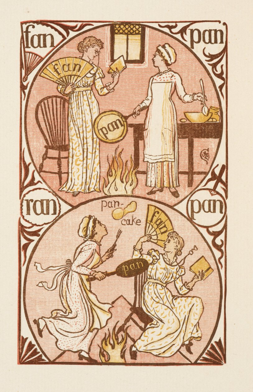 Rimende ord som slutter på bokstaven N. The Golden primer av Walter Crane