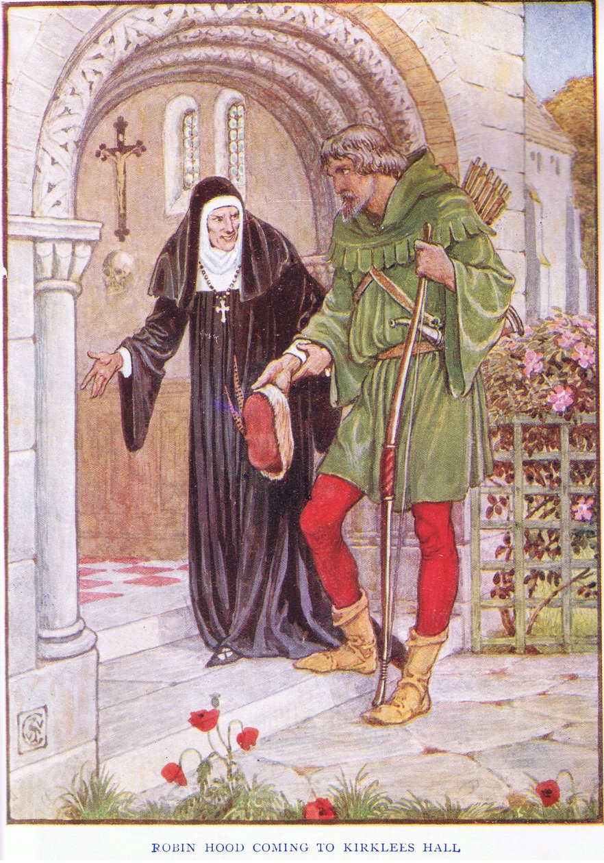 Robin Hood kommer til Kirkley Hall, ca. 1920 av Walter Crane