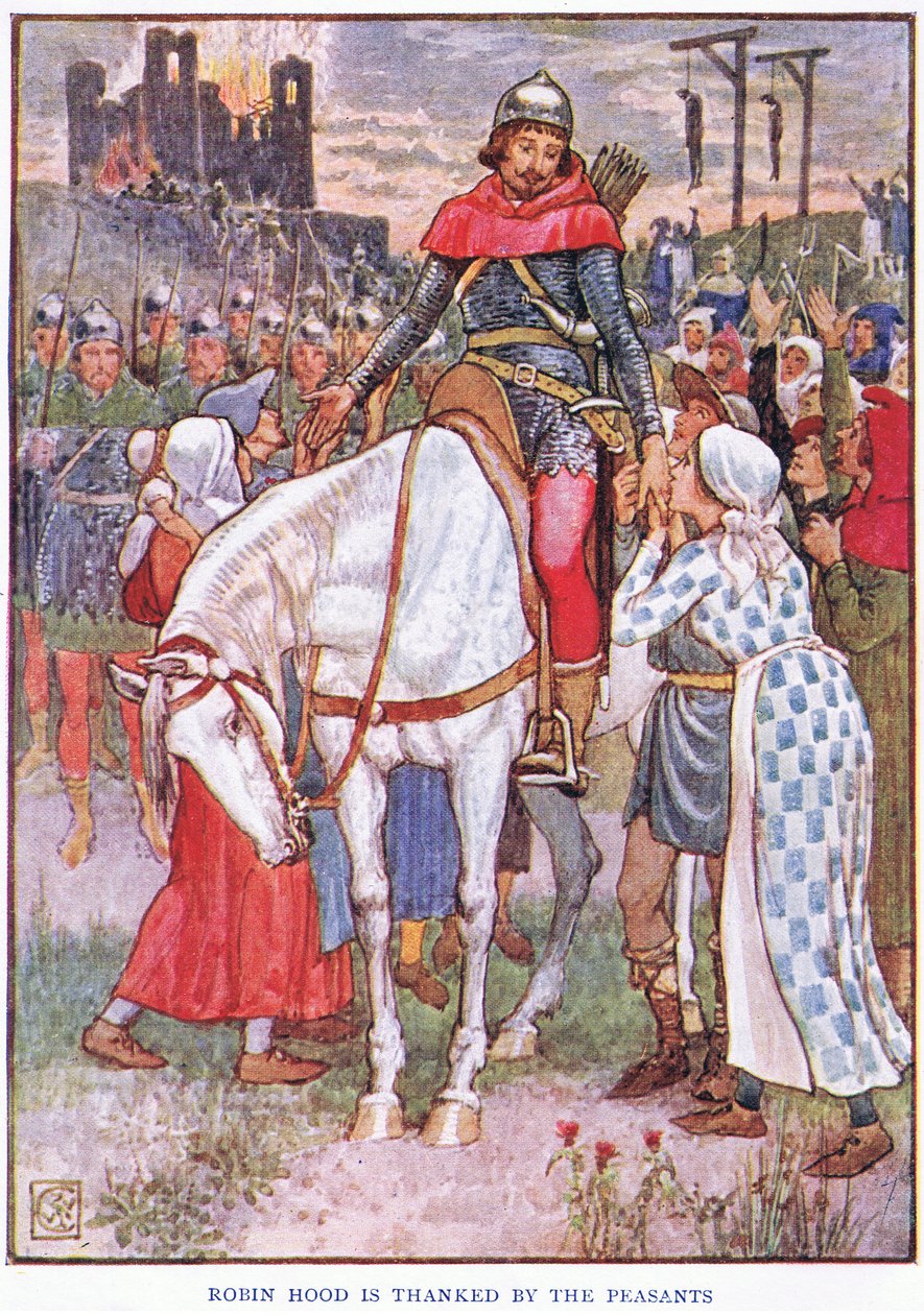 Robin Hood, bøndenes venn, ca. 1920 av Walter Crane