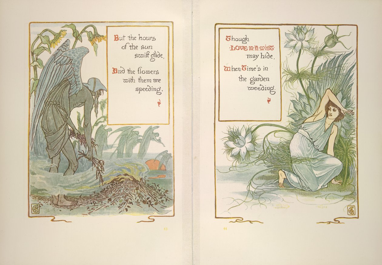 Solnedgang og kjærlighet i en tåke av Walter Crane