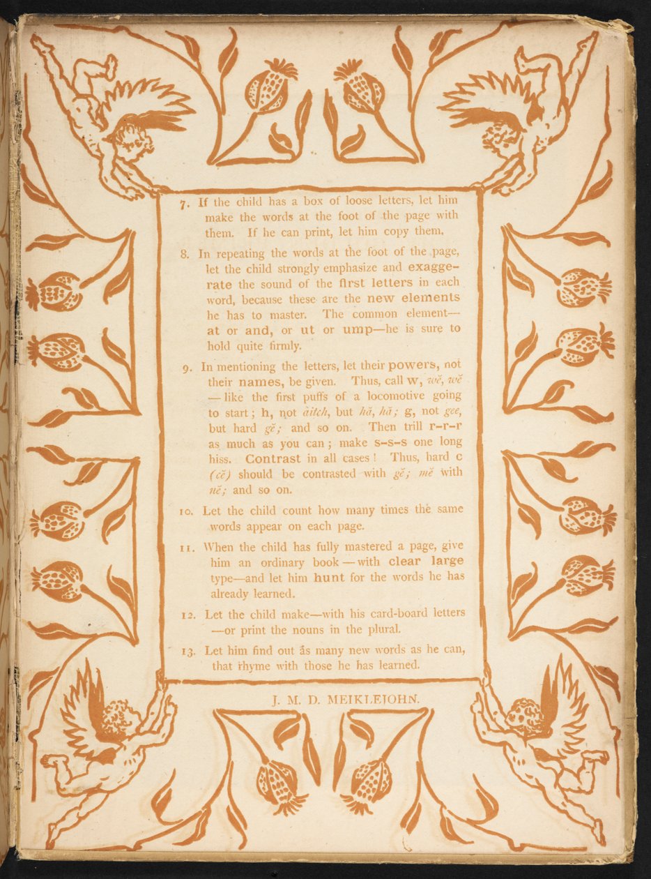 Tekst med en blomsterbestilling. Den gylne grunningen. av Walter Crane