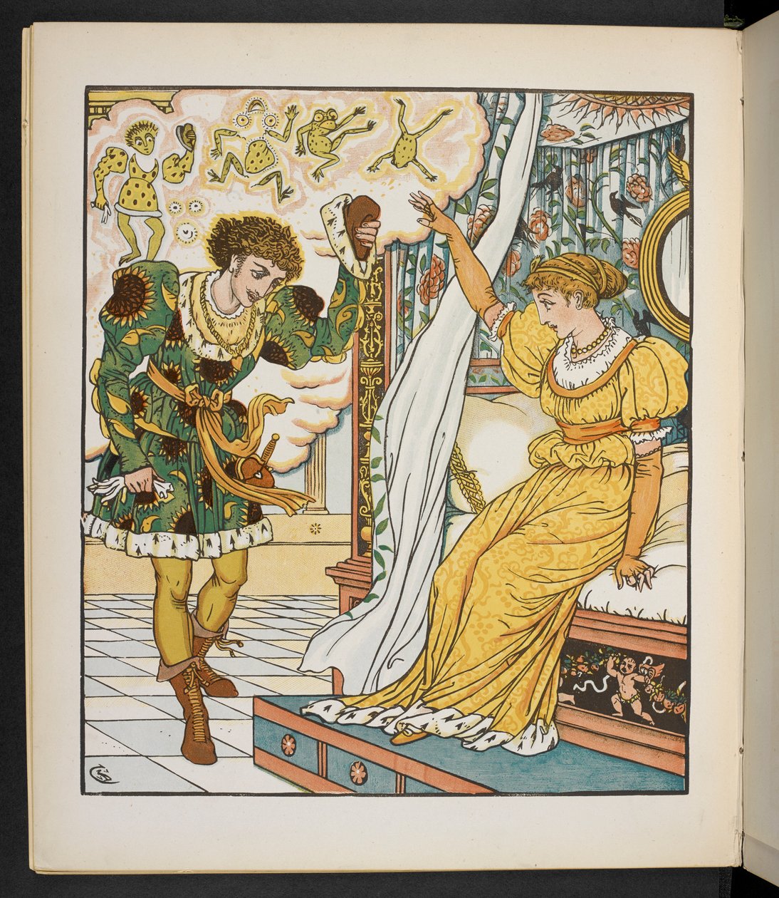 "Kongens datter og frosken" av Jakob og Wilhelm Grimm (litografi) av Walter Crane