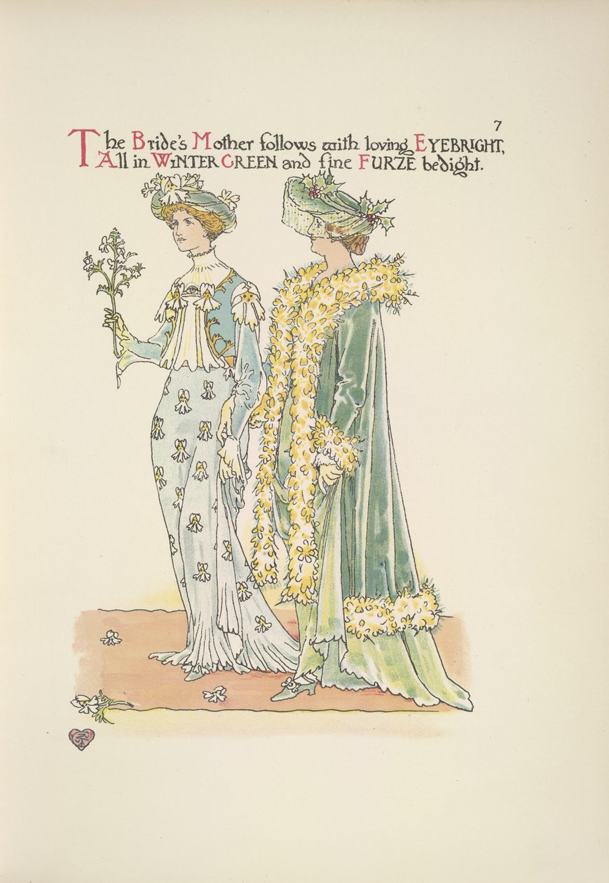 Brudens mor følger med med kjærlig Øyetrøst av Walter Crane