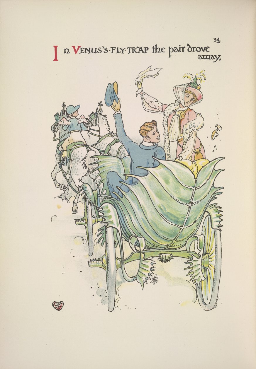 Venus sin fluefelle. Et par som reiser med hest og vogn av Walter Crane
